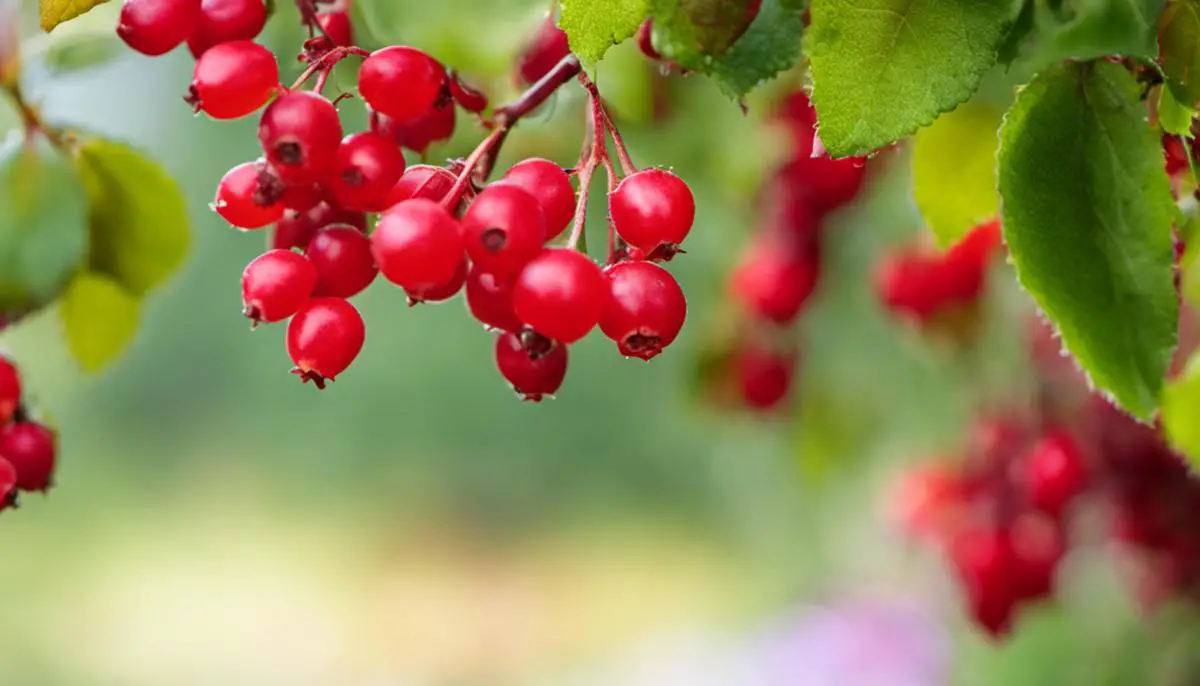 Image of a barberries plant with ripe red berries
