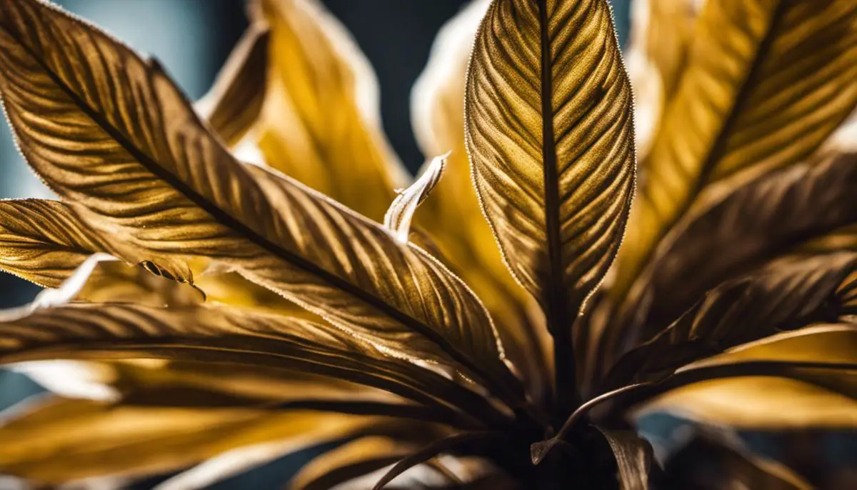 A close-up image of a wilted houseplant with yellowing leaves and brown tips, representing the signs of stress discussed in the text.
